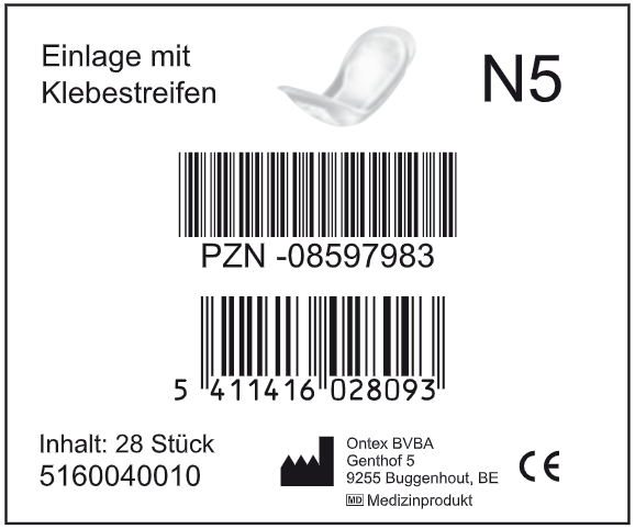 ID - N5 - Hygiene-Einlage mit Klebestreifen - Ontex Inkontinenzvorlagen.