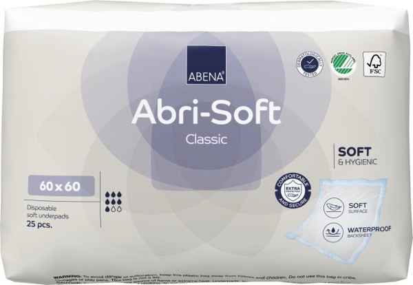 Abena Abri-Soft Classic 60 x 60 cm - Krankenunterlagen bei Inkontinenz und Blasenschwäche.