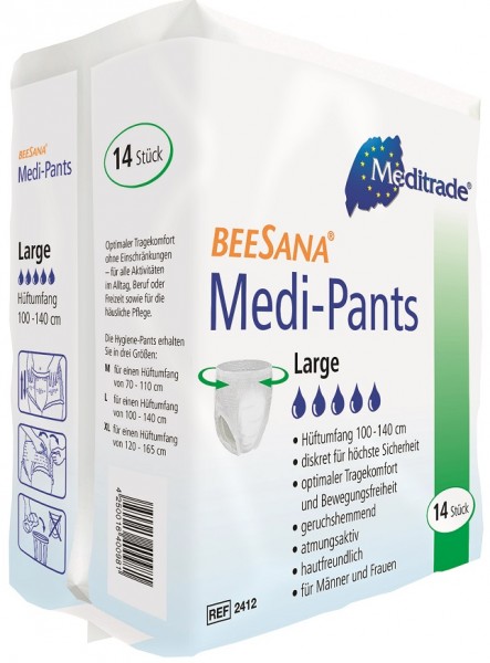 Meditrade Beesana Medi-Pants X-Large Einweghosen und Windelhosen für Erwachsene.