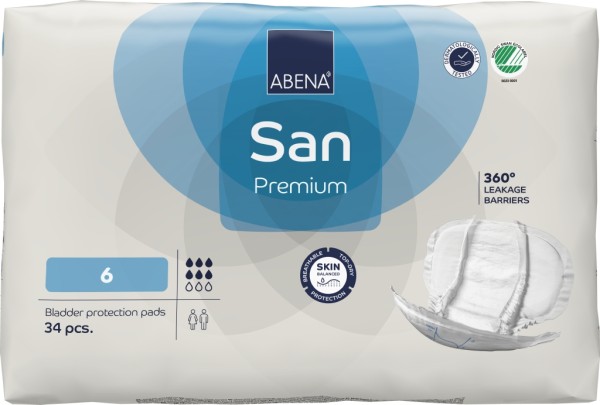 Abena San Premium Nr. 6 - Inkontinenzversorgung mit Inkontinenzvorlagen.