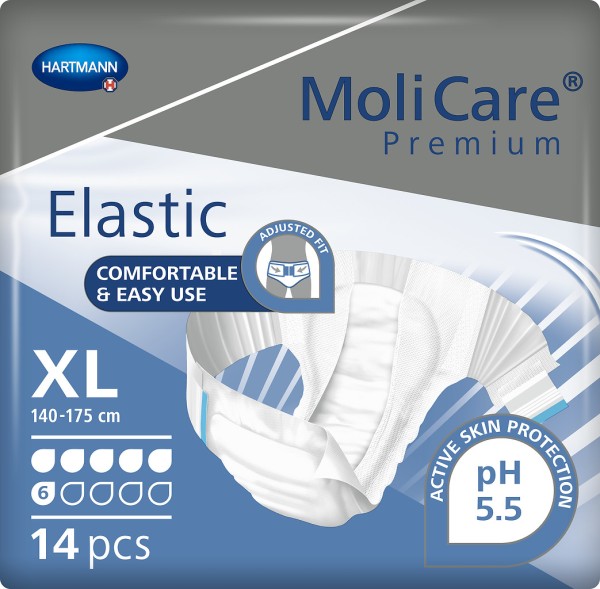MoliCare Premium Elastic X-Large 6 Tropfen - Windelhosen & Vorlage in Einem.