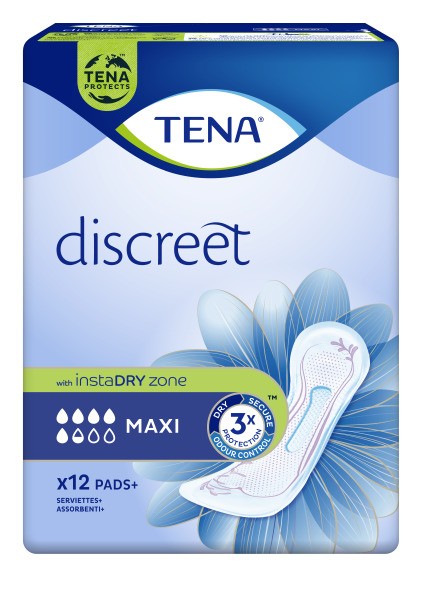 Tena Lady Discreet Maxi - Inkontinenzeinlagen bei Blasenschwäche. Essity Germany GmbH.