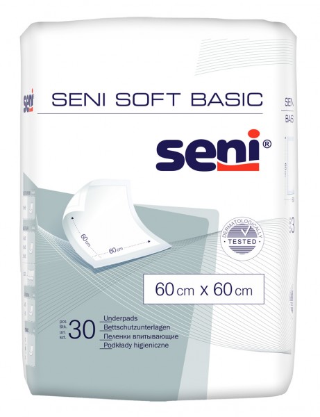 Seni Soft Basic - 60x60 cm - Bettschutzunterlagen, Krankenunterlagen & Matratzenschutz.