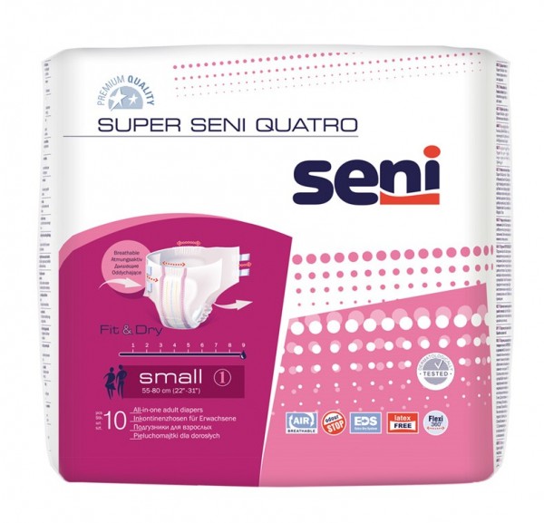 Super Seni Quatro Small - bei schwerer Inkontinenz und Blasenschwäche.