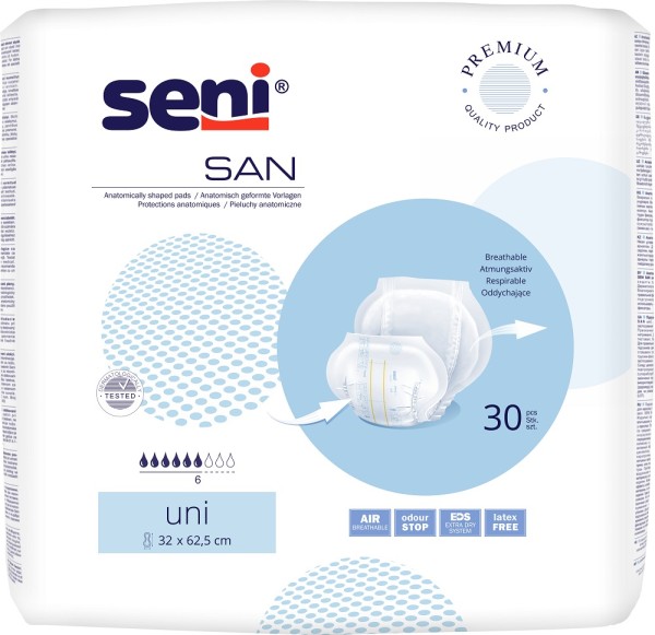 Seni San Uni - Inkontinenzvorlagen bei Inkontinenz und Blasenschwäche.