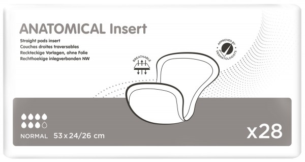 iD Ontex Anatomical Insert Normal without Strip 53x24 cm.