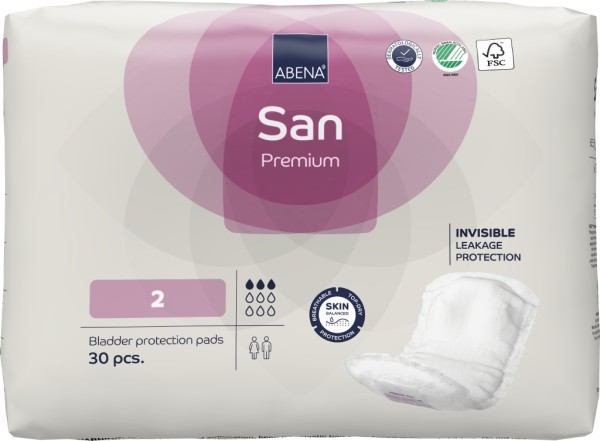 Abena San Premium Nr. 2 - Inkontinenzeinlagen bei Blasenschwäche und Harndrang.