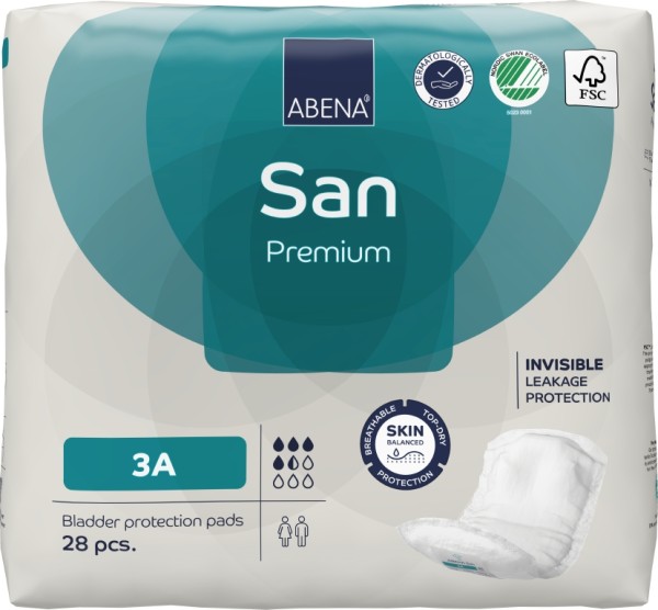 Abena San Premium Nr. 3A - Inkontinenzeinlagen bei Blasenschwäche und Harndrang.