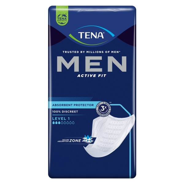 Tena Men Active Fit Level 1 - Inkontinenzeinlagen für Männer bei leichtem Harnverlust.
