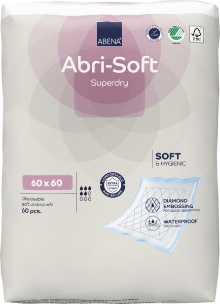 Abena Abri-Soft Superdry 60x60 cm - Krankenunterlagen und Inkontinenzunterlagen.