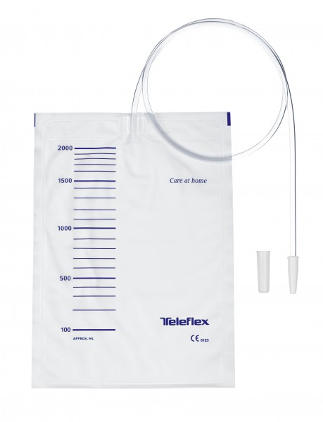 Teleflex Bett-Urinauffangbeutel, mit Rückflussventil, unsteril - 2000ml. Urin-Nachtbeutel - Urin-Auffangbeutel.