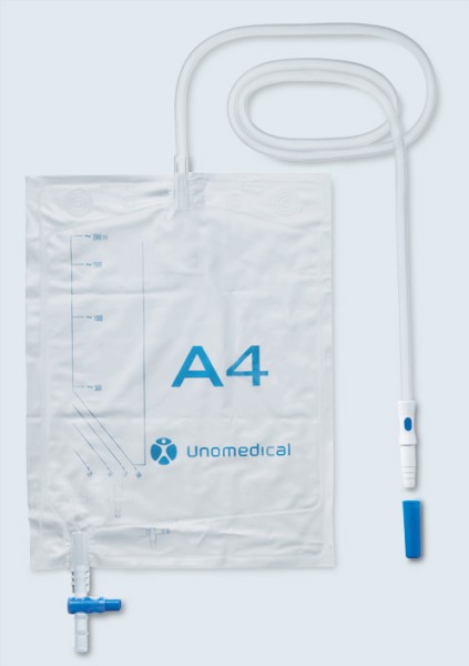 pfm medical A4-Urindrainagesystem mit integriertem Hänger, 110 cm, 2000 ml, steril