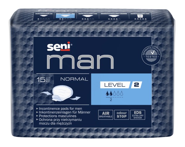 Seni Man Normal, Level 2 - Inkontinenzeinlagen bei Blasenschwäche von Männern.