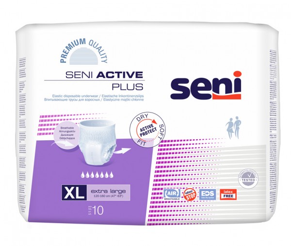 Seni Active Plus XL - Inkontinenzslips bei schwerer Harninkontinenz & Blasenschwäche.