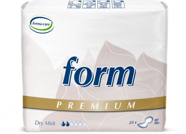 Forma-Care Form Premium Dry Midi - Inkontinenzvorlagen - Blasenschwäche.