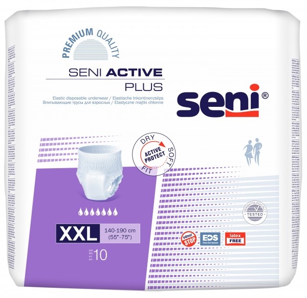 Seni Active Plus XXL - Inkontinenzslips bei schwerer Harninkontinenz & Blasenschwäche.