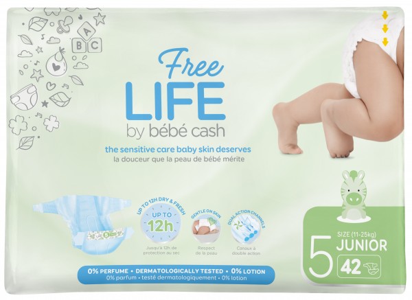 Babywindeln BébéCash Freelife - Junior 5 - (11-25kg).