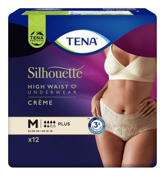 Tena Silhouette Plus Creme Medium - Inkontinenzhosen für Frauen.