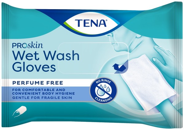 TENA ProSkin Wet Wash Gloves - parfümfrei - 23 x 15 cm