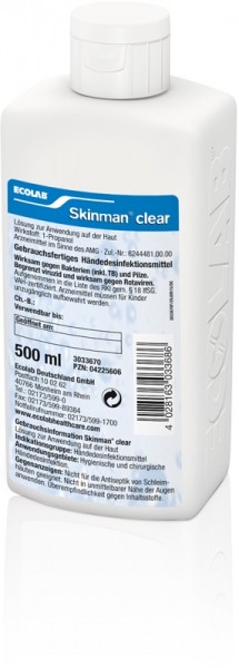 ECOLAB Skinman® clear Händedesinfektion - 500 ml - PZN 04225606