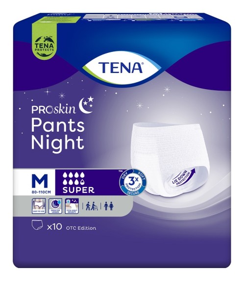 TENA Pants Night Super Medium bei mittlerer bis schwerer Blasenschwäche.