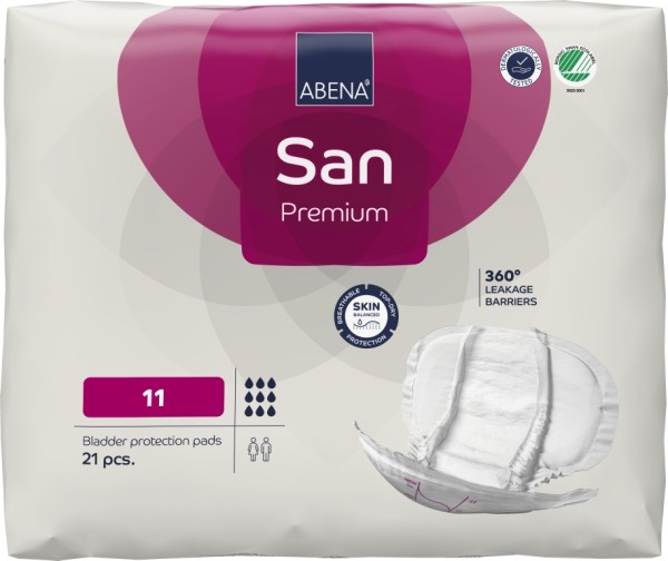 Abena San Premium Nr. 11 - saugstarke Inkontinenzvorlagen bei Blasenschwäche und Harndrang. 