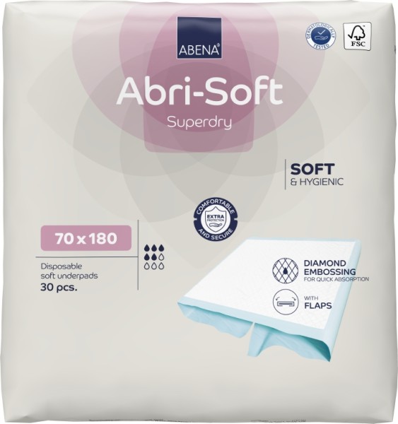 Abena Abri-Soft Superdry 70 x 180 cm - mit Flügeln - Krankenunterlagen und Inkontinenzunterlage