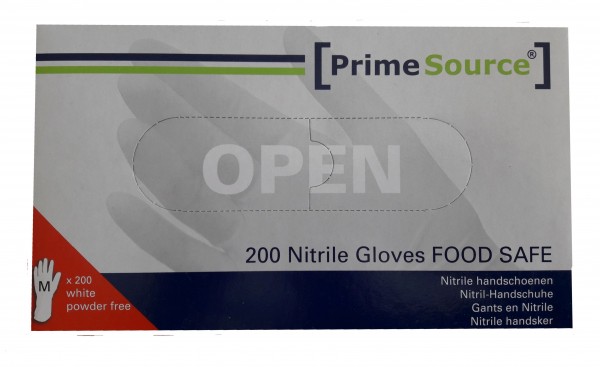 Prime Source®, 200 Nitrile Gloves Food Safe, white, PF