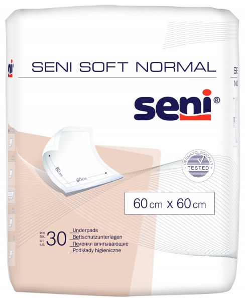 Seni Soft Normal Krankenunterlagen - 60x60 cm - Bettschutzeinlagen von TZMO.