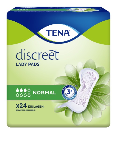 Tena Lady Discreet Normal - saugfähige Inkontinenzeinlage. Essity Germany GmbH.