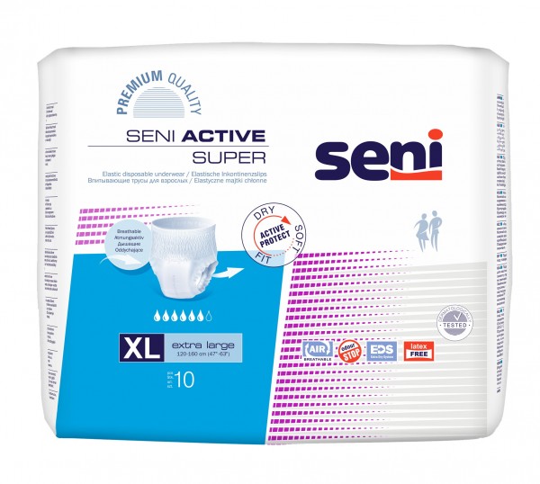 Seni Active Super X-Large - Inkontinenzslips bei mittlerer bis schwerer Inkontinenz & Blasenschwäche.