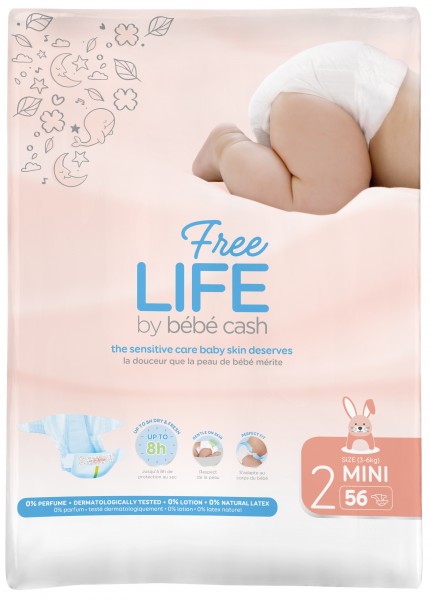 BébéCash-Freelife - Mini 2 (3-6kg) - Ontex Babywindeln - Kinderwindeln.