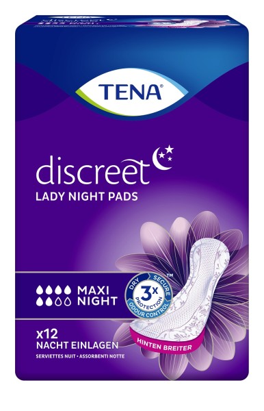 Tena Lady Discreet Maxi Night - Inkontinenzprodukte mit hoher Saugleistung.