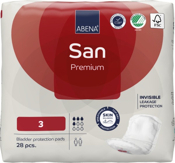 Abena San Premium Nr. 3 - Inkontinenzeinlagen bei Blasenschwäche und Harndrang.