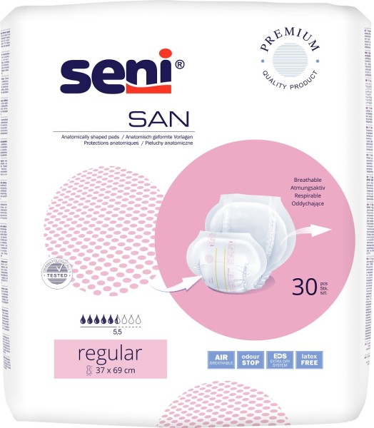 Seni San Regular - Inkontinenzvorlagen bei Inkontinenz und Blasenschwäche.