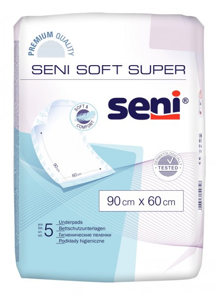 Seni Soft Super 90x60 cm - Bettschutzunterlagen, Krankenunterlagen & Matratzenschutz.