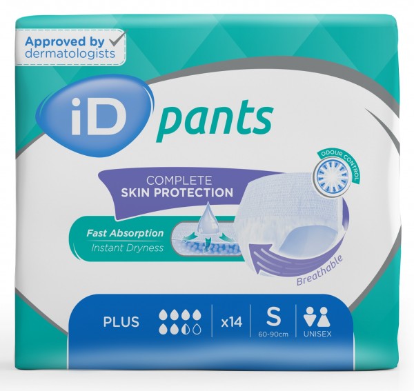 iD Pants Plus Small - Ontex Windelhosen für Erwachsene.