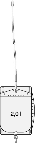 Manfred Sauer Funktionsbeutel, 2,0 l, Schwenkhahn, glatter Adapter, Schlauch 120 cm, unsteril