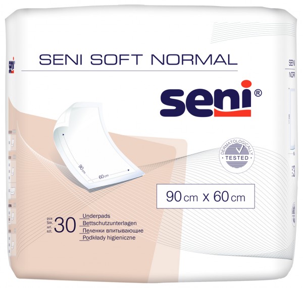 Seni Soft Normal Krankenunterlagen 90x60 cm - saugende Bettschutzeinlagen