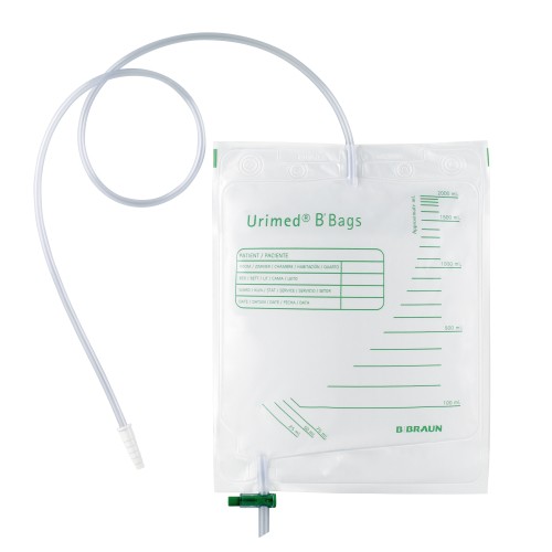 B. Braun steriler Urimed B‘Bags Urin- & Sekretbeutel mit Ablauf 2000 ml, 90 cm - Urinbeutel - PZN 11145144.