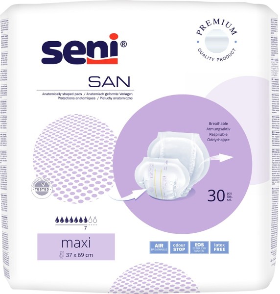 Seni San Maxi - Inkontinenzvorlagen bei Inkontinenz und Blasenschwäche.